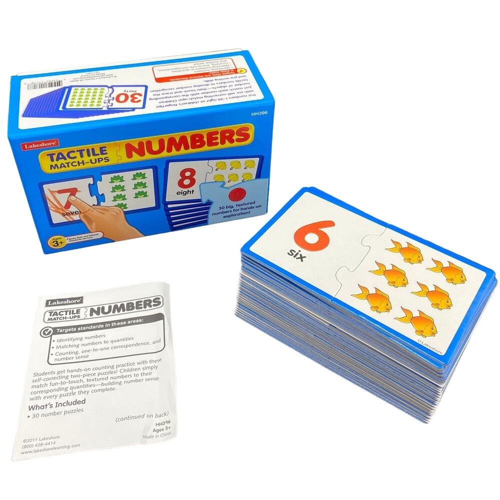 NEW Lakeshore Learning Tactile Match-Ups BIG TEXTURED NUMBER CARDS 30 numbers